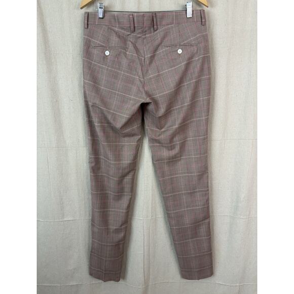 Brian Dales Mens Academia Hipster Plaid Tapered Slacks Size 34 X 34 Preppy Italy - Picture 2 of 9